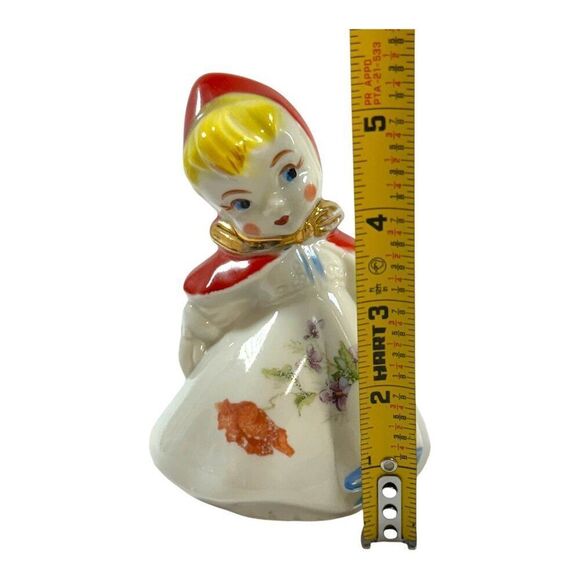 Vintage Little Red Riding Hood Ceramic Salt Pepper Shaker Large 5" Replacement - Picture 4 of 4